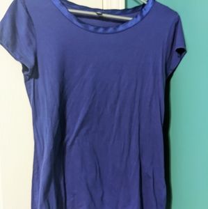 Banana Republic dark purple shirt with silky collar size M women's